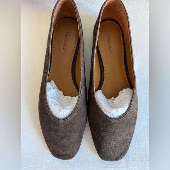 Madewell Ballet Flats in Suede Dark Carob Size 8 With Box - Picture 7 of 8